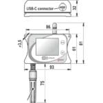 Zeichnung des W3710 Wi-Fi/WLAN Temperatursensor von Comet System