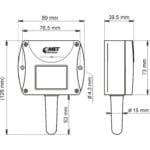 Zeichnung des T0510 Ethernet/IP Temperatursensors von Comet System