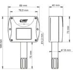 Zeichnung des T3510 IP Netzwerk Temperatursensor von Comet System