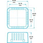 Zeichnung des Sensor THPVoc 1W-UNI Temperatur-, Luftfeuchte-, Luftdruck- und VOC Sensor von HW group